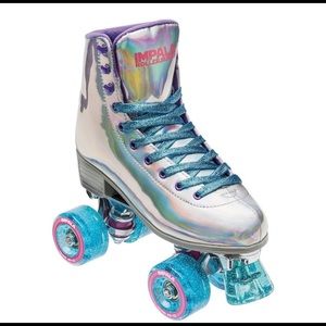 Holographic Iridescent Impala quad skates